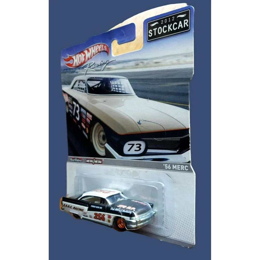 2012 Hot Wheels Racing '56 MERC Black White E.S.D.C. Racing Stockcar Real Riders